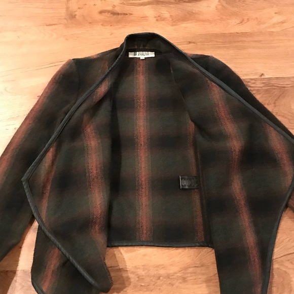 Flannel Faux Leather Trimmed Urban Outfitters BB DAKOTA jacket XS WOOL - Picture 4 of 4